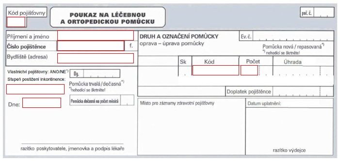 Poukaz na léčebnou a ortopedickou pomůcku