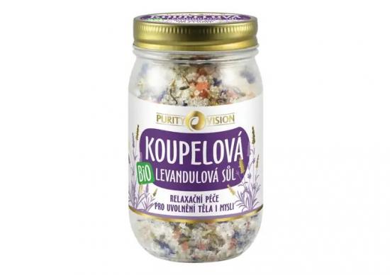 PURITY VISION Bio Levandulová koupelová sůl 400 g