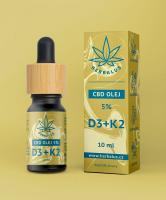 Herbalus CBD Olej 5% - D3+K2 10 ml