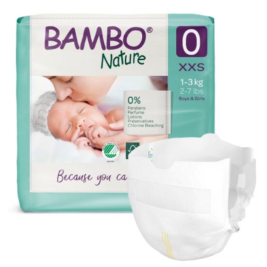 Bambo Nature 0 dětské plenkové kalhotky 1-3 kg, 24 ks