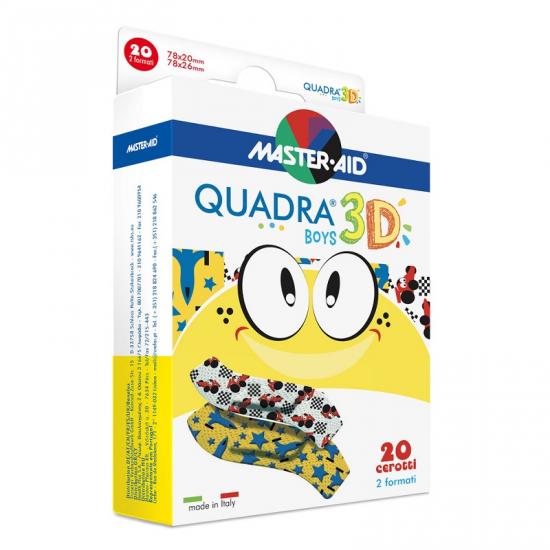 Master Aid QUADRA 3D Chlapci 2 velikosti 20 ks