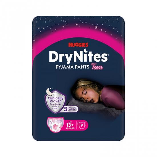 Huggies DryNites natahovací kalhotky pro dívky 13+ let 9 ks