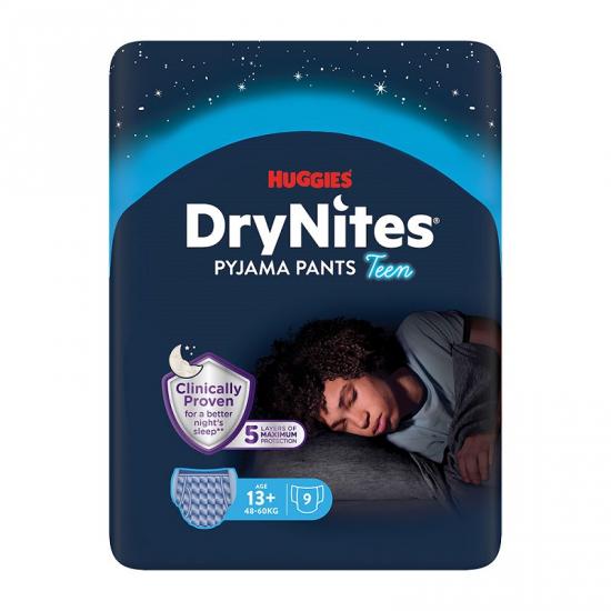 Huggies DryNites natahovací kalhotky pro chlapce 13+ let 9 ks