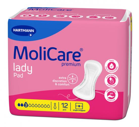 MoliCare Lady 3 kapky inkontineční dámské vložky 12 ks