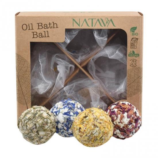NATAVA olejové koule do koupele - Dárková sada 4×50 g