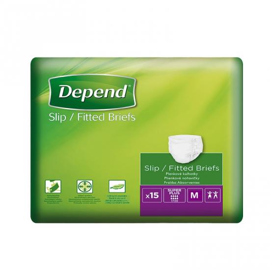 Depend Slip Super Plus inkontinenční zalepovací kalhotky M 15 ks