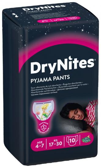 Huggies DryNites Medium Girls plenkové kalhotky 17-30kg 10ks
