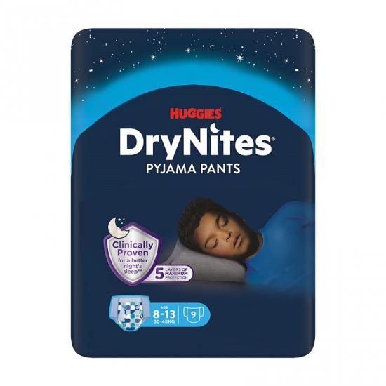 Huggies DryNites natahovací kalhotky pro chlapce 8-13 let 9 ks