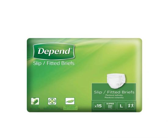 Depend Slip Super inkontinenční zalepovací kalhotky L 15 ks