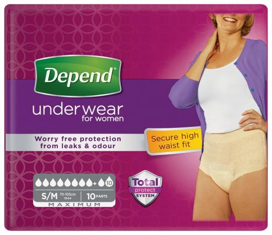 Depend Maximum inkontinenční navlékací kalhotky pro ženy S/M 10 ks
