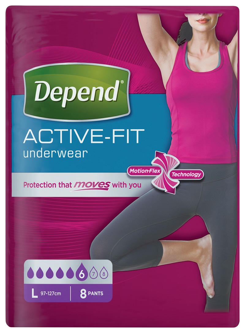 Depend ActiveFit L navlékací kalhotky pro ženy 8 ks