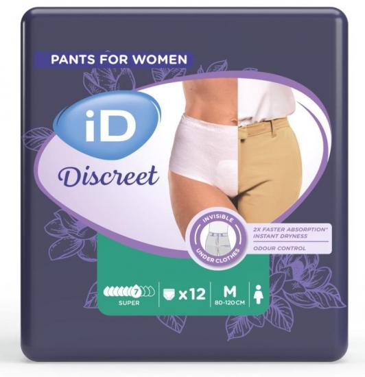 iD Pants Discreet Medium Super inkontinenční plenkové kalhotky 12 ks