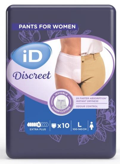 iD Pants Discreet Large Plus inkontinenční plenkové kalhotky 10 ks
