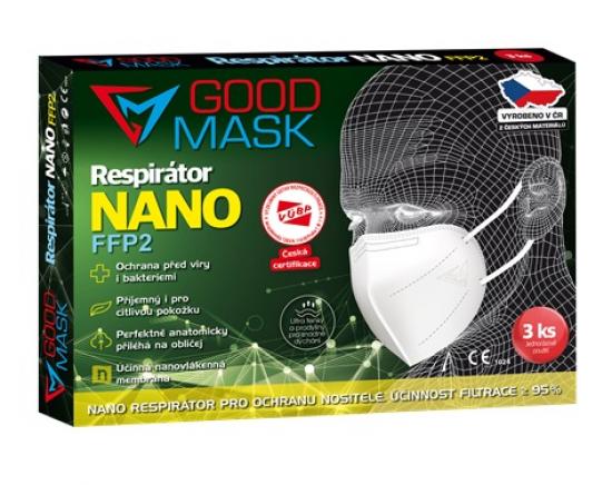 Respirátor GOOD MASK NANO GM2-FFP2, 3 ks